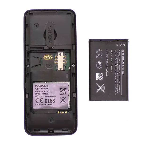 Сотовый телефон кнопочный NOKIA 1050/105 Черный (2G, 1SIM, RM-908)-1