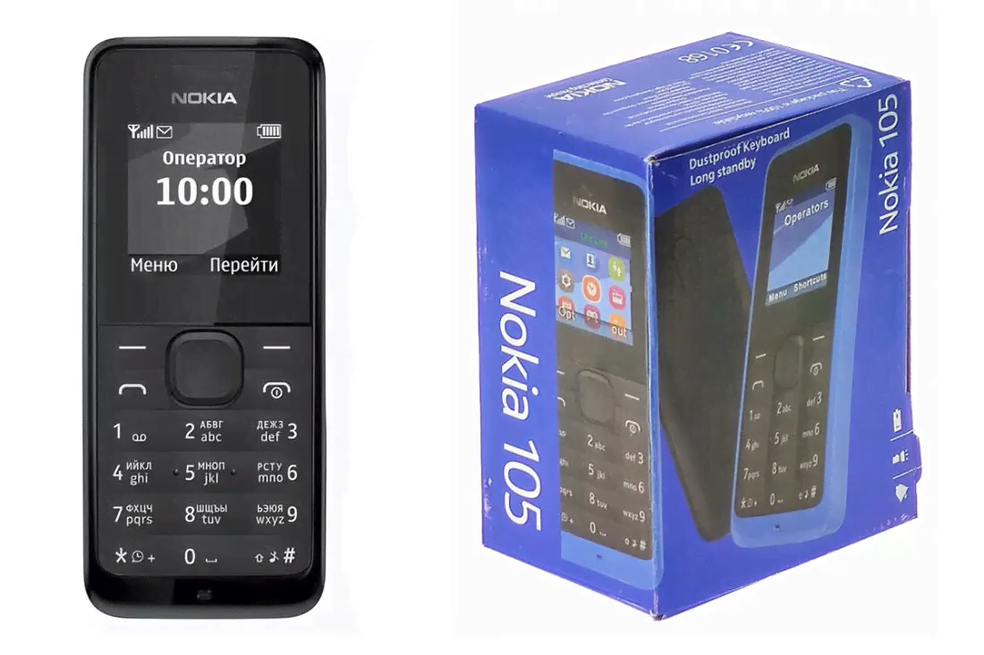 Сотовый телефон кнопочный NOKIA 1050/105 Черный (2G, 1SIM, RM-908)-0